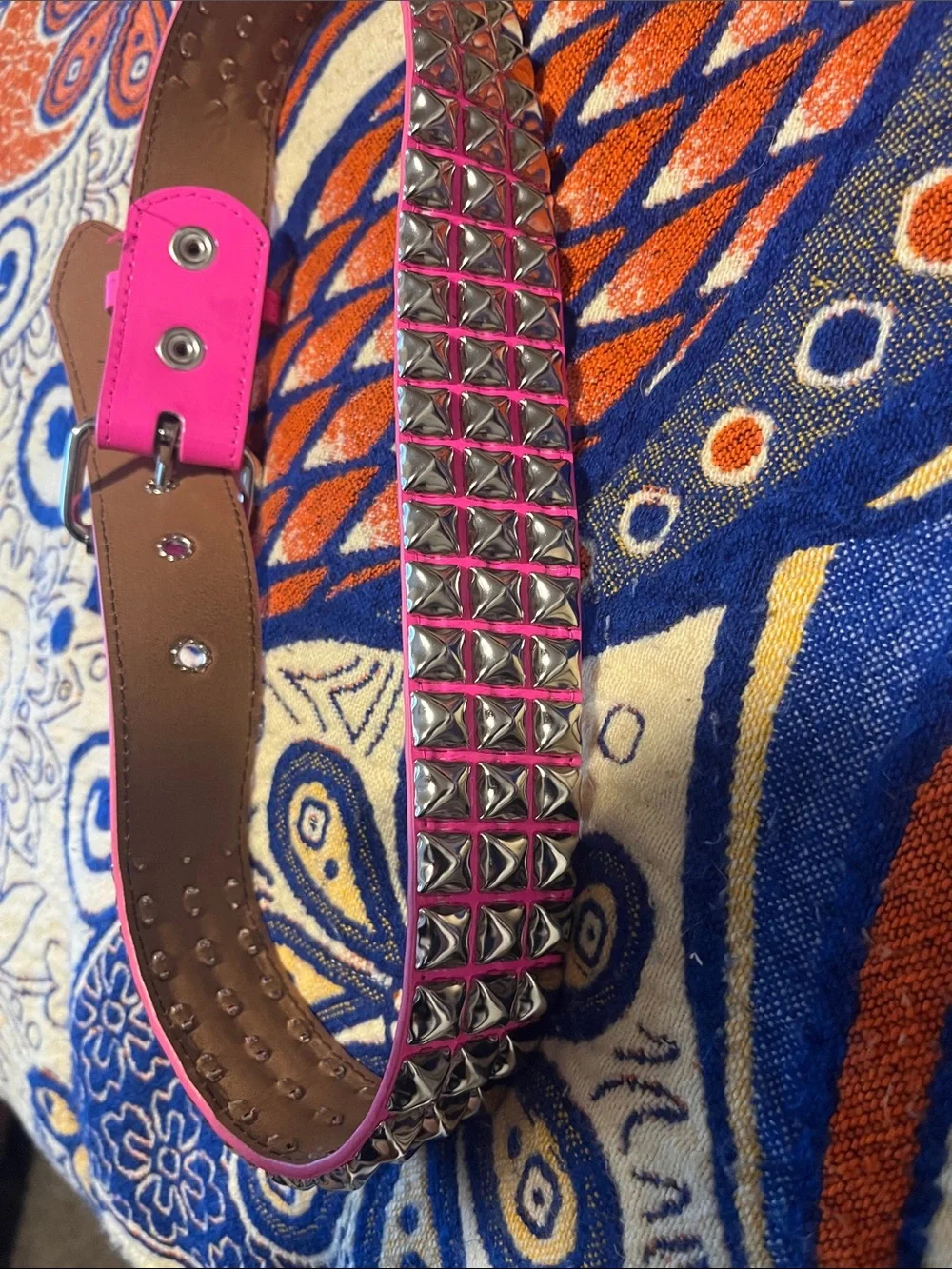 Pink Patent leather studded belt